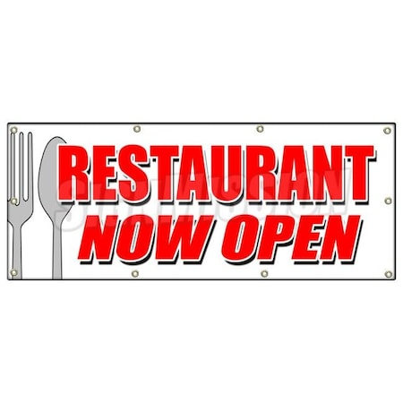 Signmission RESTAURANT NOW OPEN BANNER SIGN grand opening new management happy hour B-96 Restaurant Now Open